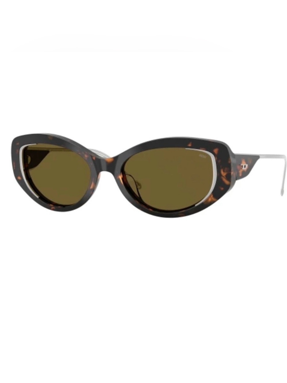 Diesel Tortoiseshell Cat-Eye Sunglasses with Olive Lenses